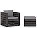 Set Salotto Da Giardino 2pz Con Cuscini Legno Impregnato Grigio - Foto miniatura 2