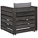 Set Salotto Da Giardino 2pz Con Cuscini Legno Impregnato Grigio - Foto miniatura 3