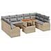 Set da Giardino  10 pezzi con cuscini Beige Polyrattan, Sofà da Giardino 2 Posti  con Ripostiglio e Cuscini Beige Polyrattan - Foto miniatura 1
