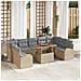 Set da Giardino  10 pezzi con cuscini Beige Polyrattan, Sofà da Giardino 2 Posti  con Ripostiglio e Cuscini Beige Polyrattan - Foto miniatura 2