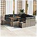 Set di Divano da Giardino 9 Pezzi con Cuscini Grigio Polyrattan - Foto miniatura 2
