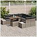 Set di Divano da Giardino 9 Pezzi con Cuscini Grigio Polyrattan - Foto miniatura 3