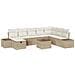 Set Divano da Giardino 9 Pezzi con Cuscini Beige Polyrattan - Foto miniatura 1