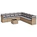 Set Divano da Giardino 10 pz con Cuscini Beige in Polyrattan - Foto miniatura 1