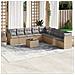 Set Divano da Giardino 10 pz con Cuscini Beige in Polyrattan - Foto miniatura 2