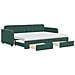 Divano Letto Estraibile Cassetti Verde Scuro 80x200cm Velluto - Foto miniatura 1