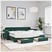 Divano Letto Estraibile Cassetti Verde Scuro 80x200cm Velluto - Foto miniatura 2