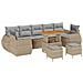 Set Divano da Giardino con cuscino 10 pcs beige e grigio chiaro - Foto miniatura 1