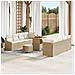 Set Divano da Giardino con cuscino 11 pcs Beige Poly Rattan - Foto miniatura 2