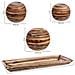 Set Vassoio E 3 Portacandele In Legno Di Bambù Marrone 33x13x3h Cm - Foto miniatura 4