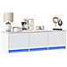 Mobile TV con led Bianco 140 x 34 x 40 cm Legno multistrato - Foto miniatura 2