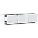 Mobile TV con led Bianco 140 x 34 x 40 cm Legno multistrato - Foto miniatura 4
