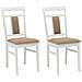 Sedia da pranzo 2 pcs Bianco e marrone Legno di gomma solido - Foto miniatura 1
