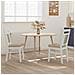 Sedia da pranzo 2 pcs Bianco e marrone Legno di gomma solido - Foto miniatura 3