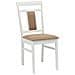Sedia da pranzo 2 pcs Bianco e marrone Legno di gomma solido - Foto miniatura 4