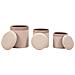 Set 3 Pouf Contenitore Cortina In Velluto A Coste Rosa Con Fascia Glitter Ø40x49, Ø35x42 E Ø31x38 Cm - Foto miniatura 4