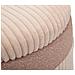 Set 3 Pouf Contenitore Cortina In Velluto A Coste Rosa Con Fascia Glitter Ø40x49, Ø35x42 E Ø31x38 Cm - Foto miniatura 5