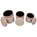 Set 3 Pouf Contenitore Cortina In Velluto A Coste Rosa Con Fascia Glitter Ø40x49, Ø35x42 E Ø31x38 Cm - Foto miniatura 7
