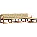 Set di divani da esterno con cuscino 5 pcs Naturale e Beige - Foto miniatura 1