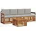 Set divani con cuscino 5 pcs Grigio Naturale e Chiaro - Foto miniatura 1
