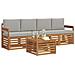 Set divani con cuscino 5 pcs Grigio Naturale e Chiaro - Foto miniatura 3