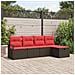 Set Divano da Giardino con cuscino 5 pcs Marrone polyrattan - Foto miniatura 2