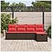 Set Divano da Giardino con cuscino 5 pcs Marrone polyrattan - Foto miniatura 3