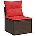 Set Divano da Giardino con cuscino 5 pcs Marrone polyrattan - Foto miniatura 5
