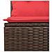 Set Divano da Giardino con cuscino 5 pcs Marrone polyrattan - Foto miniatura 8