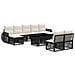 Set Divano da Giardino 10 pz Nero e Bianco Crema polyrattan - Foto miniatura 1