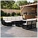 Set Divano da Giardino 10 pz Nero e Bianco Crema polyrattan - Foto miniatura 4