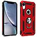 Cover Iphone Xr Bi-materia Rigida Morbida Anello Magnetico Stand Rosso - Foto miniatura 1