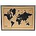 Bacheca Con Planisfero Sughero Legno Nero Marrone 70x50cm - Foto miniatura 1