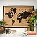 Bacheca Con Planisfero Sughero Legno Nero Marrone 70x50cm - Foto miniatura 2