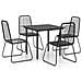 Set da Pranzo da Giardino 5 pz in Rattan PVC Nero - Foto miniatura 1