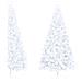 Albero di Natale Artificiale Metà con Supporto Bianco 210cm PVC - Foto miniatura 2