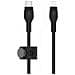 CAVO INTRECCIATO SILICONE DA USB-C A LIGHTNING 1M - NERO - Foto miniatura 1