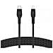 CAVO INTRECCIATO SILICONE DA USB-C A LIGHTNING 1M - NERO - Foto miniatura 5