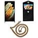 Catena Di Telefoni Cellulari Compatibile Con Samsung Galaxy S21 Ultra In Marrone Brillante - Coperchio Protettivo In Silicone Con Anelli D'argento, Cinturino In Corda E Custodia Staccabile - Foto miniatura 7