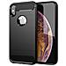 Custodia Compatibile Con Apple Iphone Xs Max In Brushed Nero - Coperchio Protettivo In Silicone Tpu Flessibile In Look Acciaio Inossidabile-fibra Di Carbonio - Foto miniatura 1
