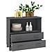 Credenza Grigio Scuro 85x35x80 Cm In Legno Massello Di Pino - Foto miniatura 7