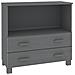Credenza Grigio Scuro 85x35x80 Cm In Legno Massello Di Pino - Foto miniatura 1