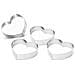 4 Anelli Per Crostate A Forma Di Cuore Perforati Individuali - 7,5 X 8 Cm - Foto miniatura 1
