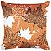 Cuscino Decorativo Poinsettia Velluto 45 X 45 Cm Motivo Di Piante Arancione - Foto miniatura 2