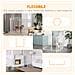 Cancellino Per Cani Taglia Media Pieghevole E Modulabile In Metallo E Plastica, 123x102x90 Cm, Bianco - Foto miniatura 3