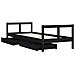 Giroletto Bambini con Cassetti Nero 80x200cm Massello di Pino - Foto miniatura 5