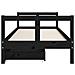 Giroletto Bambini con Cassetti Nero 80x200cm Massello di Pino - Foto miniatura 8