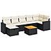 Set Divani Da Giardino Con Cuscini 8 Pz Nero In Polyrattan - Foto miniatura 2