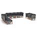 Set Divani Giardino 10pz Polyrattan Legno Di Eucalipto Grigio - Foto miniatura 2