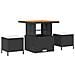 Set da Giardino  10 Pezzi con Cuscini Nero Polyrattan Acacia, Set da Pranzo da Giardino  3 Pezzi con Cuscini Nero Polyrattan Acacia - Foto miniatura 4
